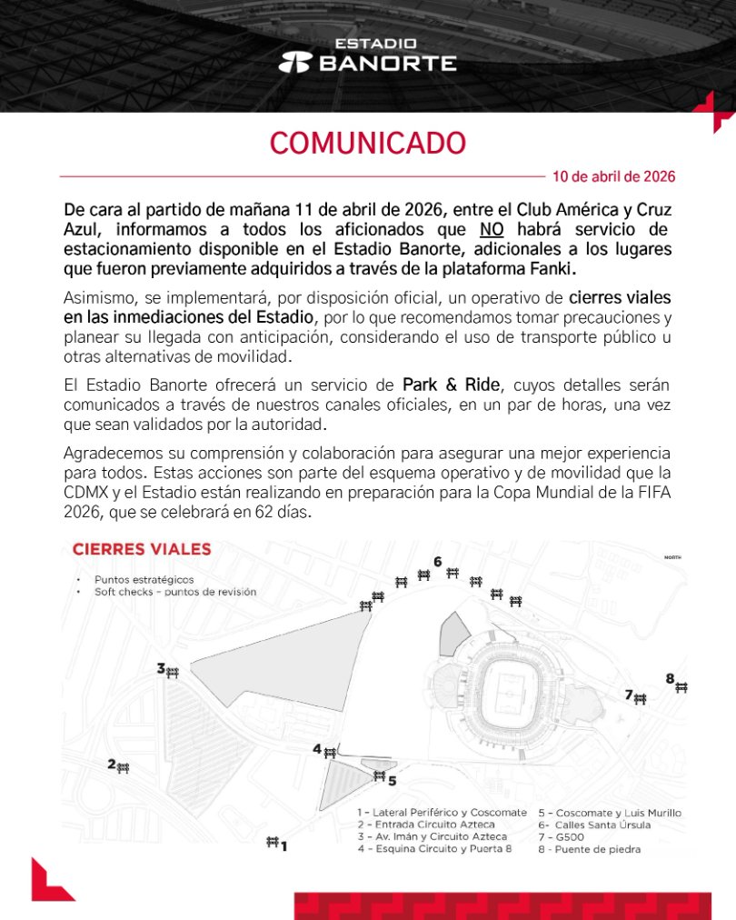 javoo70's tweet photo. @ClubAmerica Urge que den información del Park &amp; Ride https://t.co/TnPlphW2np
