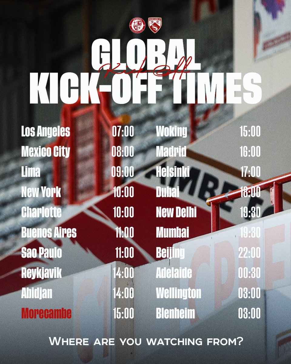 MorecambeFC's tweet image. Where are you watching today's game from? 🌍

Let us know below 👇

#UTS 🦐