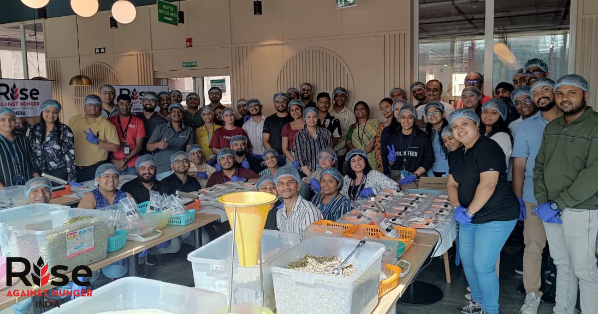 RiseIndia2030's tweet photo. With the support of @Chase and participation of 100 volunteers, 10,152 nutritious meals were packaged for communities in need.
A strong example of collective action towards a hunger-free world.
#EndHunger #riseagainsthungerindia #jpchase #zerohunger #corporatevolunteering https://t.co/XZZoDfKw2J