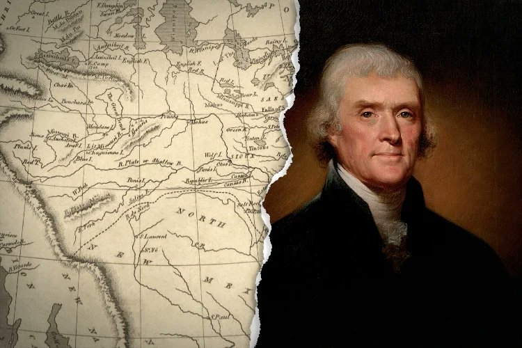 mariobianchi18's tweet image. L'#11aprile 1803 #ThomasJefferson vuole acquistare New Orleans, essenziale alle attività commerciali americane. Talleyrand dice no e propone la vendita dell'intera Louisiana. Jefferson accetta e, per 15 mln di dollari acquista l'intero territorio dal Golfo del Messico al Canada.