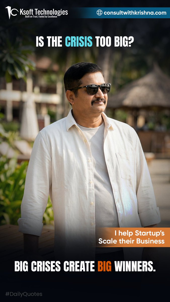 ksofttech's tweet image. Big challenges build bigger winners.
Rise, adapt, and lead.

#StartupMindset #BusinessGrowth #EntrepreneurLife #Resilience #Leadership #GrowthStrategy #ScaleUp #SuccessMindset #KsoftTechnologies #DailyQuotes