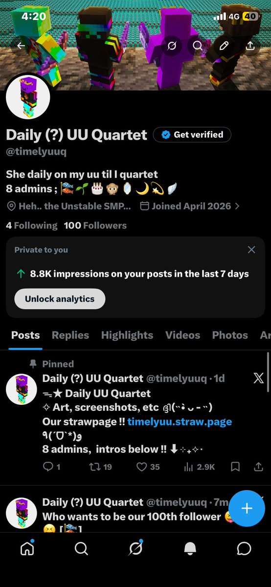 Daily (?) UU Quartet tweet media