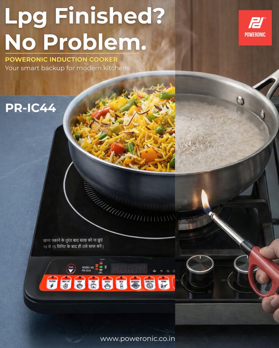 _poweronic's tweet photo. LPG finished? No problem. 🔥⚡
Switch to smarter cooking with the Poweronic Induction Cooker—fast, efficient, and perfect for modern kitchens.
#InductionCooker #SmartKitchen #ModernCooking #GasFreeCooking #KitchenUpgrade #Poweronic #EasyCooking #EnergyEfficient #HomeAppliances https://t.co/WDSreaSpep