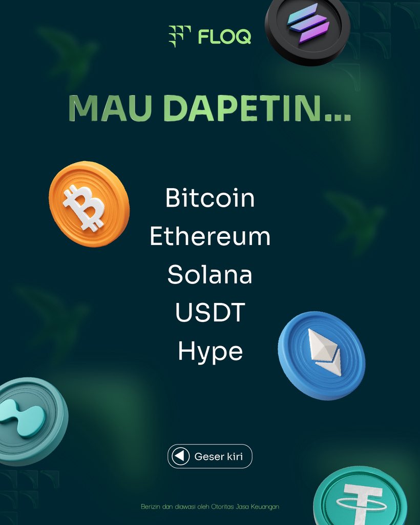 floq_id's tweet photo. Mau dapetin Bitcoin, Ethereum, sampai yang lagi hype juga? 👀 
Sebenernya caranya… 
ya ada sih 😏

Tapi coba swipe dulu deh 👉

#FloqID #FloqCommunity #CryptoIndonesia #BelajarKripto #CryptoForBeginner https://t.co/UR1JlGvqS5