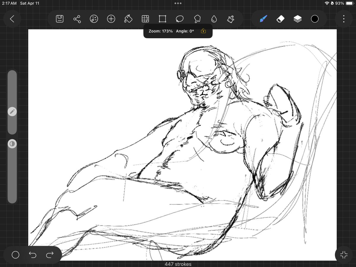 this is all i drew idk if ill finish it (he's not gonna be naked i just draw characters naked to get the pose right)