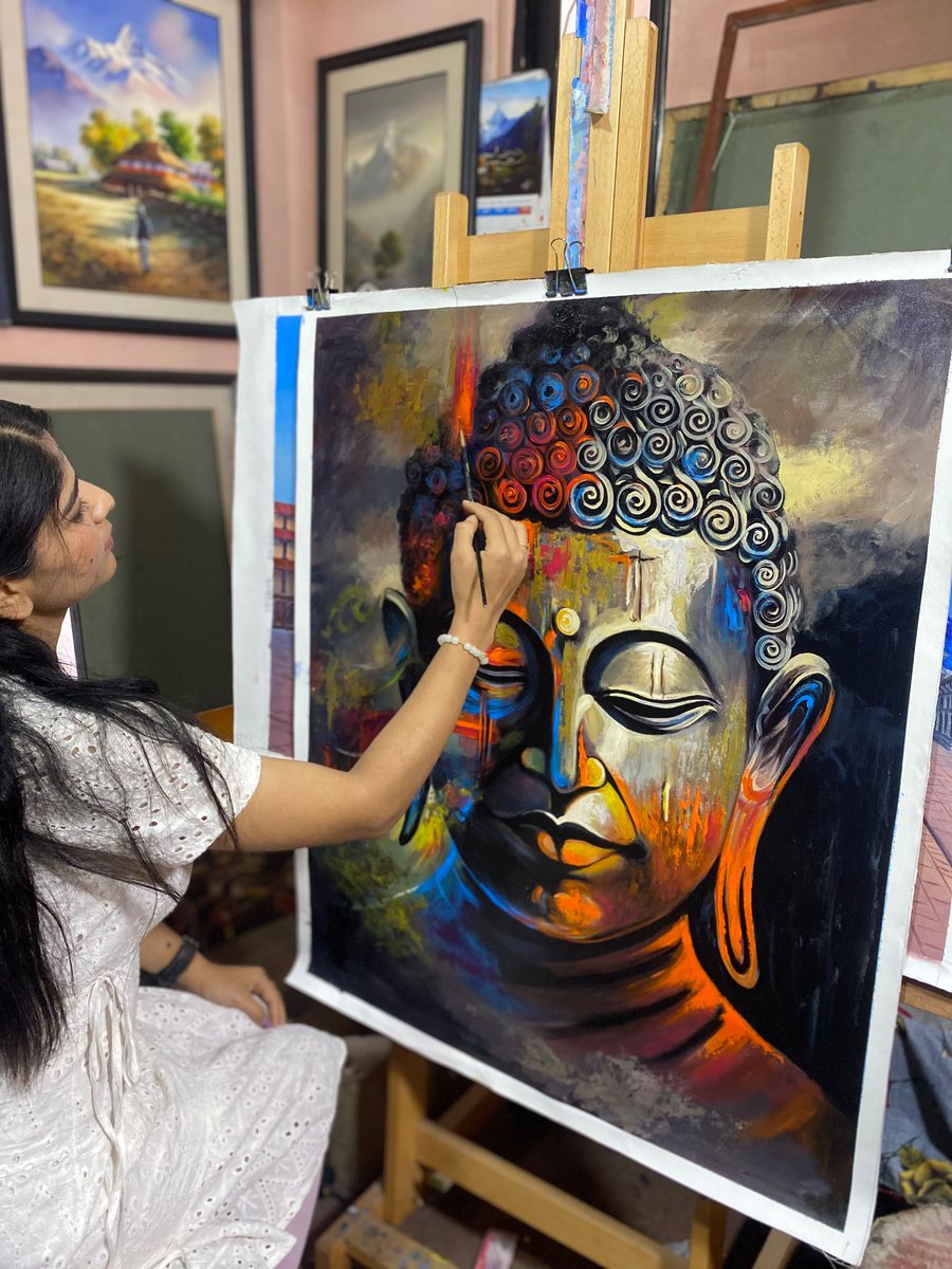 Budhha painting Nrs.14,962/- only 😊💜
Size : 91.44cm * 76.2 cm