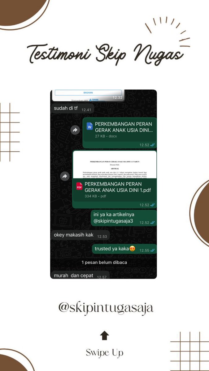 Skipintugasaja3's tweet photo. Testimoni hariini ✅

 11 april 2026 joki artikel murah dan cepat ✅

@Skipintugasaja3

yuk yg lg kesusahan tugas bisa aku bantu, open sampe tengah malem yaa

wa: https://t.co/QHEfx6savx

#zonauang #joki #zonaBU https://t.co/v03E0WFRw0