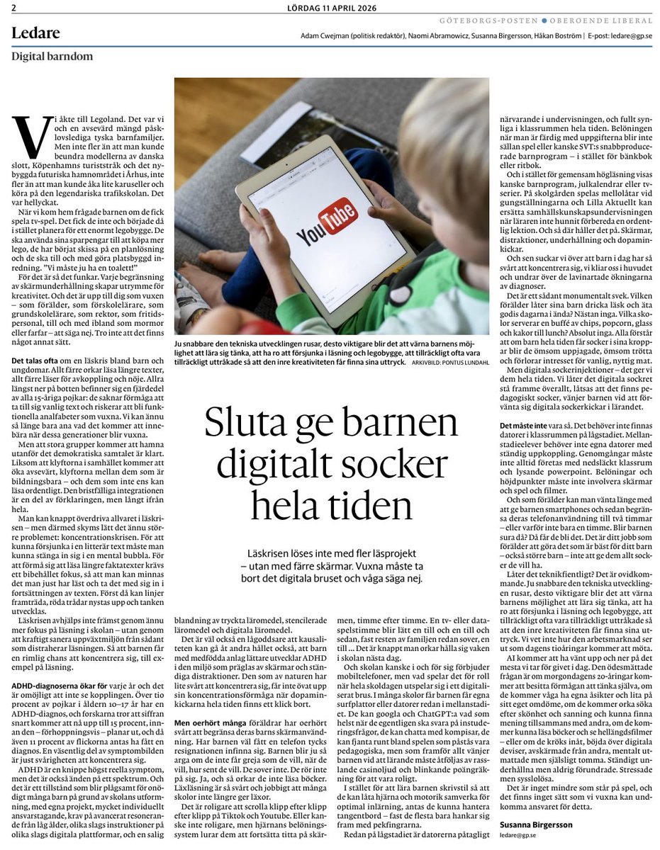 Knipplebo's tweet photo. Vore intressant att få höra mina Twittervänners reaktion på dagens GP-ledare av @susbirgersson https://t.co/5H9dy13h1W