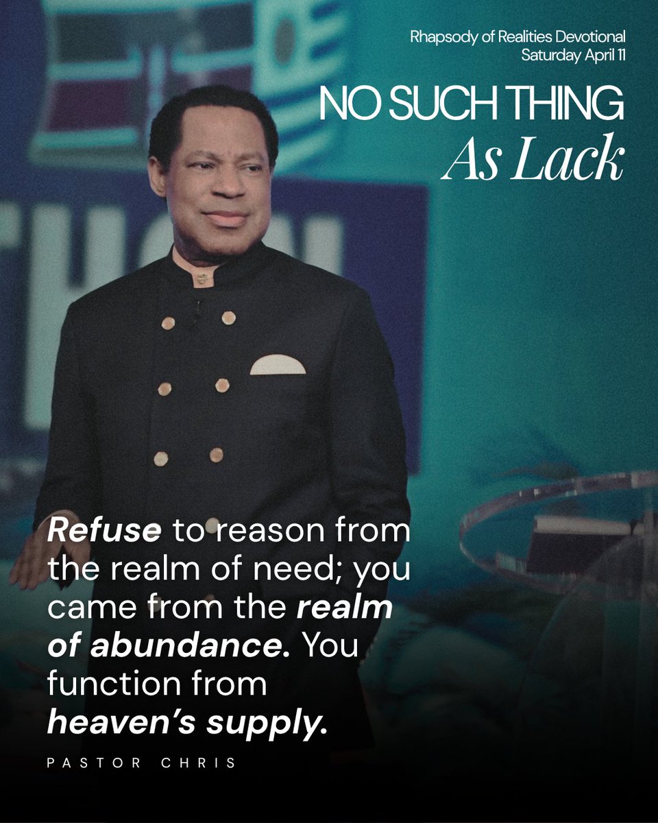RhapsodyDaily's tweet image. The Lord Jesus didn’t die for nothing. He brought us into sonship. He made us heirs of God and joint-heirs with Christ. That means all things are yours now. 

See and speak from this divine position of advantage and abundant grace. ~ PASTOR CHRIS
#NoSuchThingAsLack