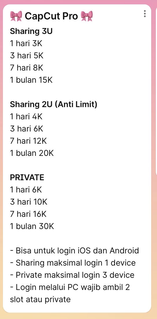 olovys's tweet photo. @vafult Bulanan harian murmer sekali kak vault https://t.co/b7Skg811Tn