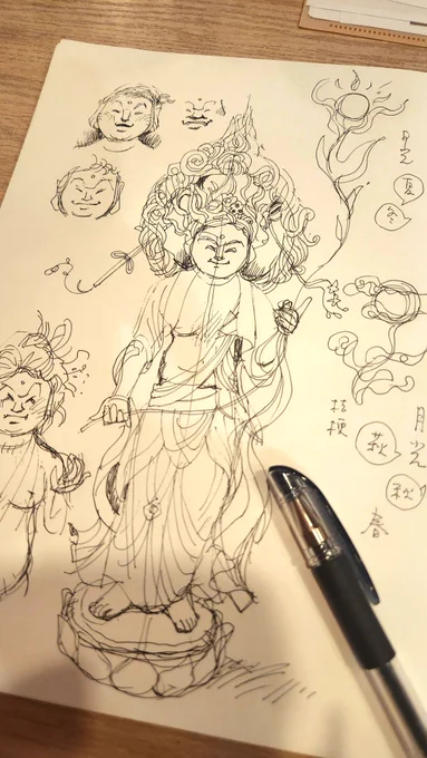 【試行錯誤】

仏像をキャラクター化…苦戦中。
難しいけど、面白い。けど、難しい…。
ただ、こうして色々、調べて見てみると、木から仏様、立体像を彫り上げた先人たちの技量に驚かされるばかりなのだ。 