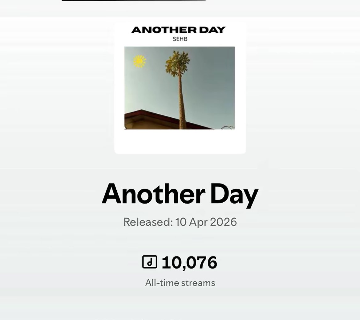 Another Day by SEHB has surpassed 10,000 streams on Spotify in less than 24 hours of its release

— it becomes her first song to reach this milestone