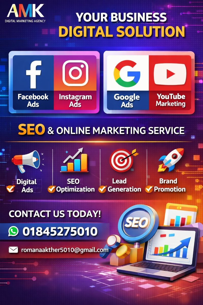 aleya52390's tweet photo. 📌 Order My Services on Fiverr:
🔗 https://t.co/kKPA7LROeN
🔗 https://t.co/qVtZwJtjAd
🔗 https://t.co/JWAlGRt507
📘 Facebook Profile:
🔗 https://t.co/0H8s3sIiqv
#DigitalMarketing #FacebookAds #InstagramAds #GoogleAds #YouTubeSEO #SEO#FiverrSeller https://t.co/u3U8hxwE5A