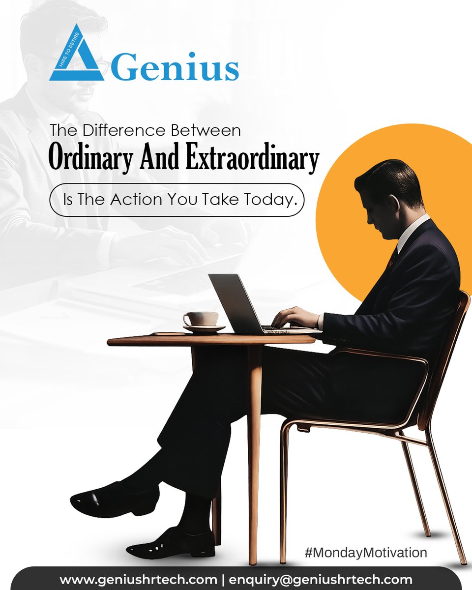 GeniusHRTechLtd's tweet image. The secret sauce? 
Action. 

Move from "thinking about it" to "doing it" today. 

Make it an extraordinary Monday! 🌟

#ExtraordinaryResults #CareerGoals #WorkEthic #MotivationMonday #GeniusHRTech