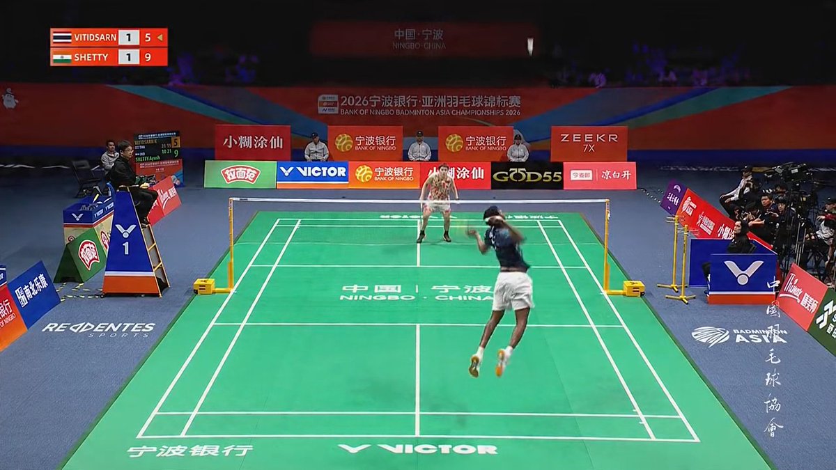 rajanmahan's tweet photo. #Sensational - #AyushShetty knocks out World No 1 #Vitidsarn in 3 tough sets n enters finals!!!! 

Huge plus for #Indian  #Badminton - this will be the 1st medal in Men's Singles 7 years for #India at #AsianBadmintonChampionships!!!! https://t.co/ap2wWLX5WQ