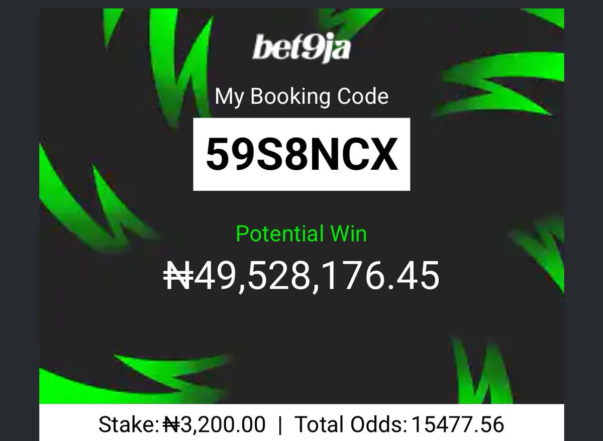 VecthorTips's tweet photo. A CLEAR DREAM OF MINE

59S8NCX
59S8GM5
59S86G5
59S88VX

#Bet9jaCode 
#Bet9jaCode 

Register and Play with the link: https://t.co/Z3YkHQYhGI https://t.co/Eb5GG6XHOn