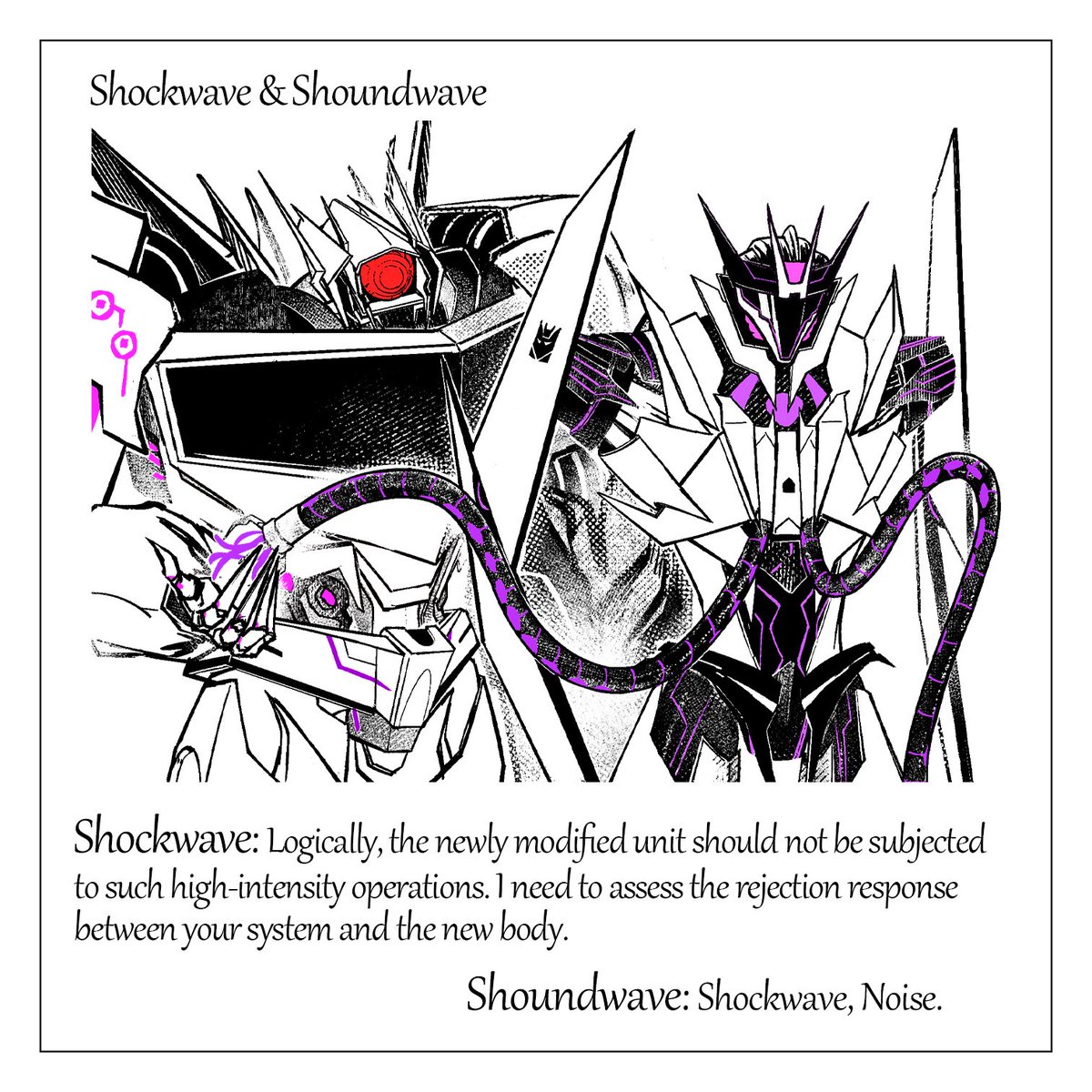 MirrMonol's tweet image. All I got in return was a cold "You're so noisy" 😭 #Transformers #wavewave 💜💙