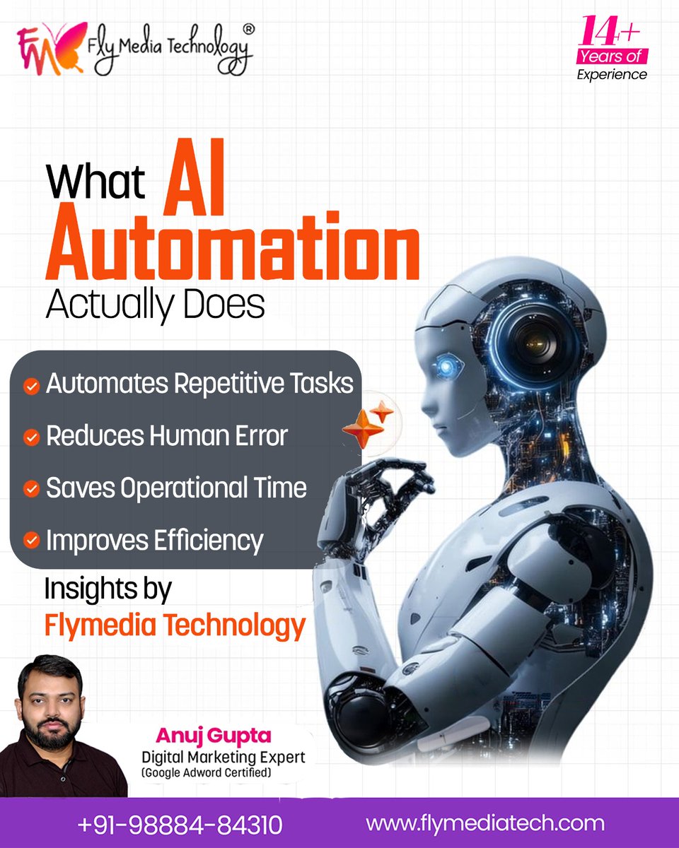 flymediatech1's tweet photo. Work smarter, not harder with AI 🤖
Flymedia Technology helps businesses automate tasks, reduce errors, and boost efficiency with smart AI solutions.

📍 Ludhiana
📞 +91-98884-84310
🌐 https://t.co/uz7uLaIoZc

#flymediatechnology #aiautomation #businessautomation https://t.co/km6Z5T6Z9j
