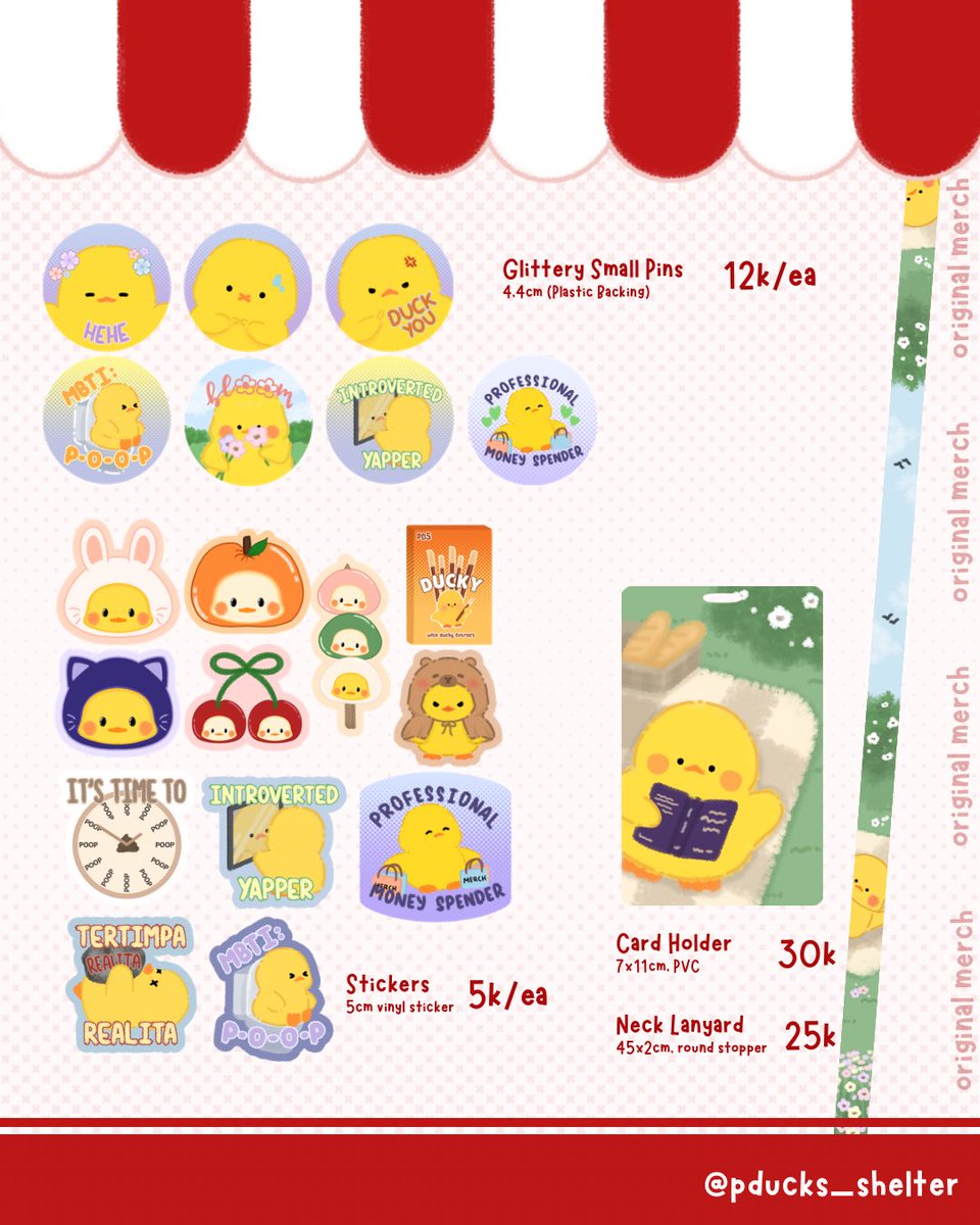 pducks_shelter's tweet image. Ibu Bebek Comipara 6 OTS Catalogue 

📍Pee Paw Kleb - K16
⏰ 18-19 April 2026
❓Ducks, Genshin Impact, Honkai Star Rail, Love and Deepspace (LADS), Wuthering Waves (WuWa)

#comipara6catalogue 
**price and items availability might change depending on on-site situation