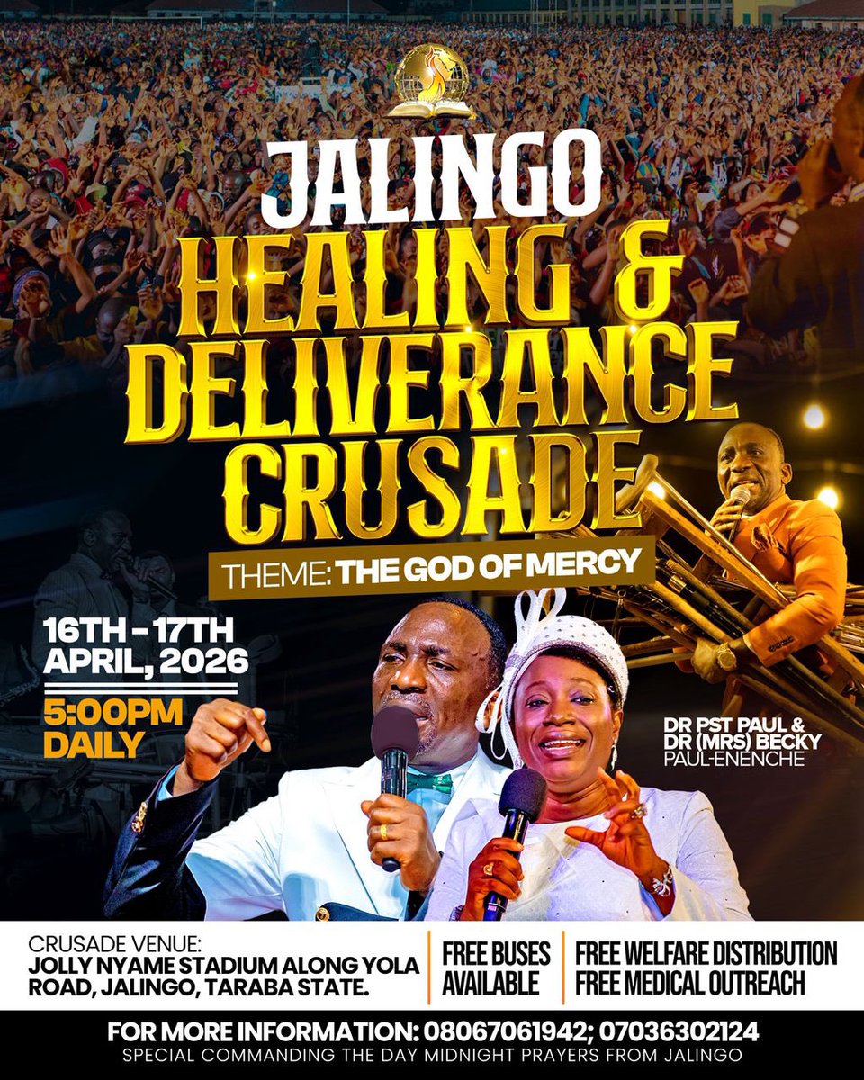 drpaulenenche's tweet image. MERCY IS SPEAKING ACROSS THE NATIONS 🔥

From EBIRA LAND (Kogi State), and all the way to JALINGO…
The sound of mercy is rising, and destinies are aligning for undeniable encounters.

This is a divine invasion where the God of mercy steps in to rewrite stories, lift burdens,