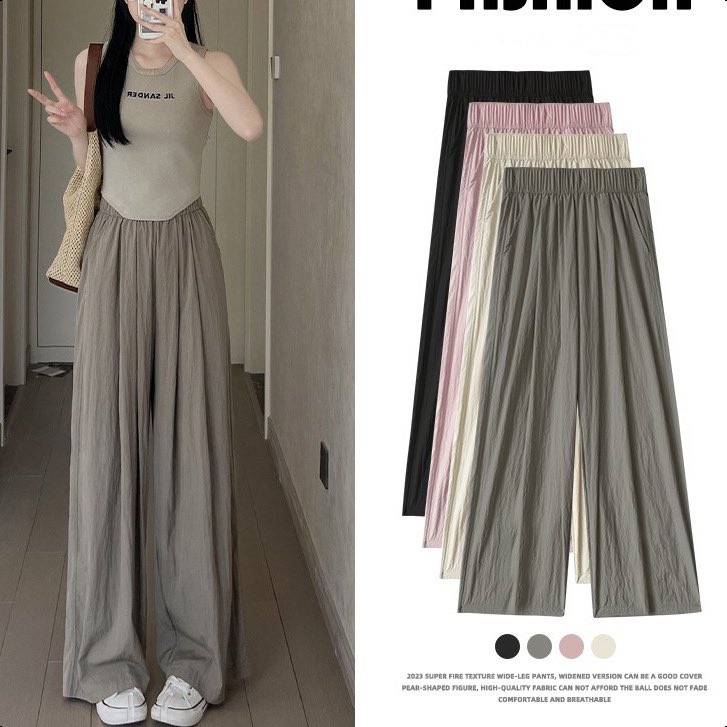 Im_Lhiya's tweet photo. ￼GDTIMA Casual Ice Silk Celana Highwaist Wanita Polos Loose Pants Pinggang Elastik Celana Panjang 👇🏻 https://t.co/dV7kvG9VIv