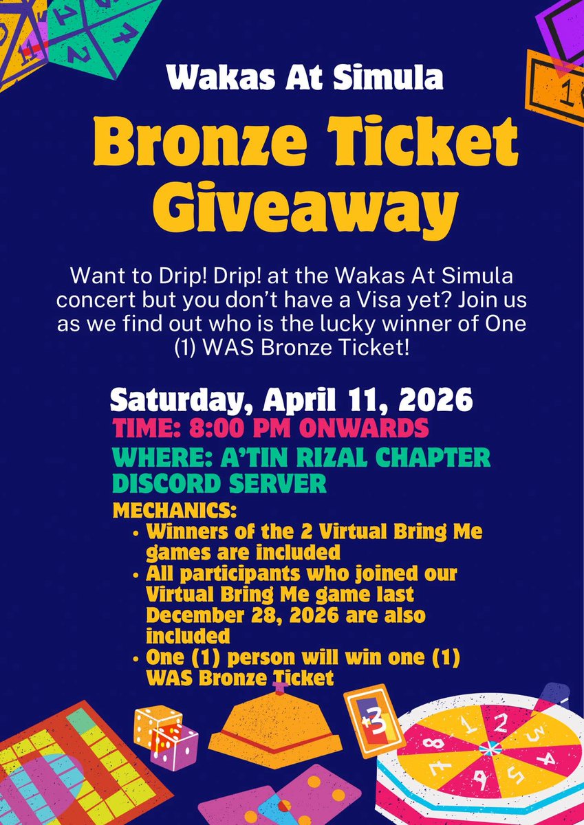 SB19_Rizalenios's tweet photo. Want to Drip! Drip! at the Wakas At Simula concert but you don’t have a Visa yet? Join us as we find out who is the lucky winner of One (1) WAS Bronze Ticket!

https://t.co/FNhmZ8NMwQ

#ATINRizalChapter
#ATinxSB19
#SB19
#WakasAtSimula https://t.co/LXUi59tKtf