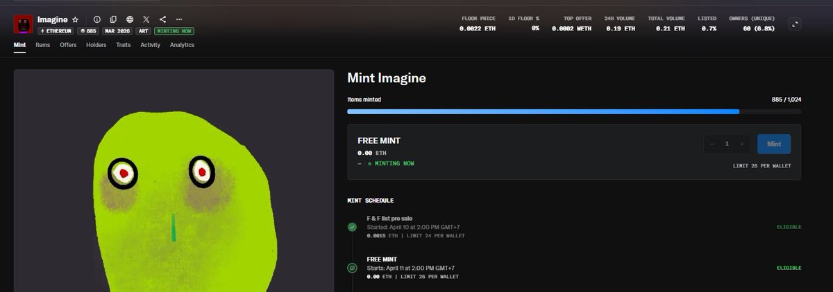 CAONHTAN1's tweet image. Minted 🤭
#NFT #ETH #Imagine