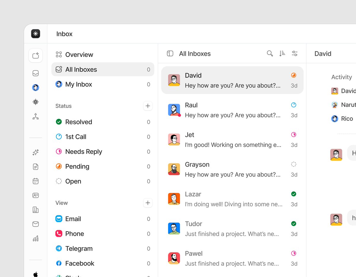 _heyrico's tweet image. Design cheatsheet (bookmark this):

- Typography: Inter. Letter spacing at -0.31px across the board
- Background: Two surfaces. #FFFFFF and #FCFCFC
- Colors: TailwindCSS Neutral. 500 for muted text, 800 for more emphasize
- Icons: @huge_icons
- Avatar illustrations: @dariusdan