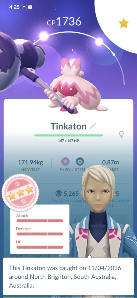 SidPls_'s tweet photo. Best of the Tinkatink, got plenty of shinies/backgrounds but only one overlapped also hundo for good measure

#pokemongo
#pogo
#pokemongocommunityday https://t.co/kaujXynvnX
