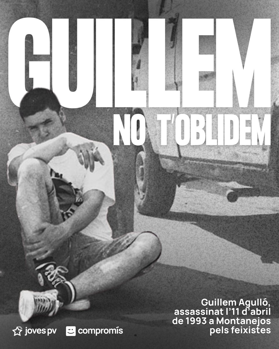 Guillem Agulló, ni oblit ni perdó.

33 anys amb tu, la lluita continua!