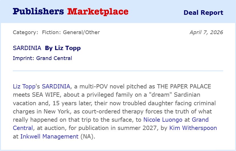 nicoleluongo_'s tweet image. It’s @PublishersLunch ~official~ !!

Calling all WHITE LOTUS fans … this one’s for you 📖

Out next summer! 🌞🌊 #booknews #bookdeal