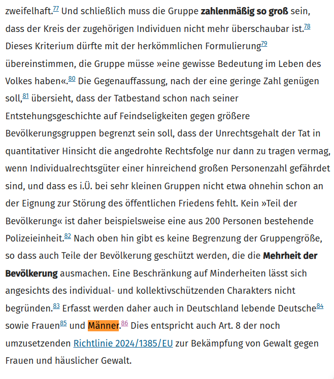 Volksverhetzung offenbar wieder en vogue, solange hasserfüllte Frauen wie Kebekus im ÖRR gegen "die Richtigen" (Männer) hetzen.
