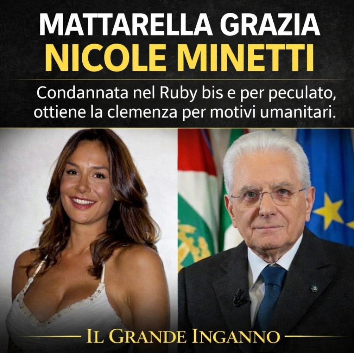 Ecco a cosa serve Mattarella!

La grazia per motivi umanitari...ha bisogno di una nuova badante?🤔
Praticamente abbiamo un presidente che o sta zitto o dice o fa cazzate... 🤦🏻
Meno male che ha quasi novant'anni altrimenti gli acefali lo rieleggerebbero per la terza volta...

-