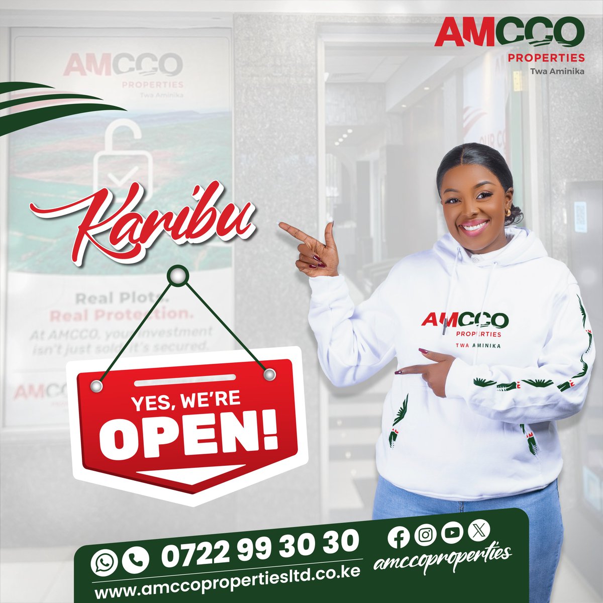 AmccoProperties's tweet image. We are open today.
Don’t just plan it, come see it. Free site visits available this Sunday for all interested clients.

Call  0722 993 030 to schedule your site visit

#amccoproperties #plotsforsale #realestatekenya