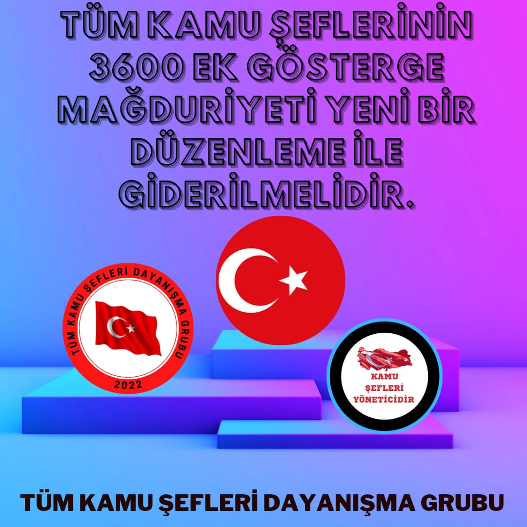 Unutulmak göz ardı edilmek #TümKamuŞefleri nin kaderi olamaz. Yıllardır süren mali hak kayıplarına 2022 yılında 3600 ek gösterge eklendi. İşe sorumluluğa gelince tanınan Şefler neden konu hak olunca tanınmıyor? Adalet istiyoruz,3600 hakkımız! <a href="/RTErdogan/">Recep Tayyip Erdoğan</a> <a href="/isikhanvedat/">Prof. Dr. Vedat Işıkhan</a> <a href="/memetsimsek/">Mehmet Simsek</a>