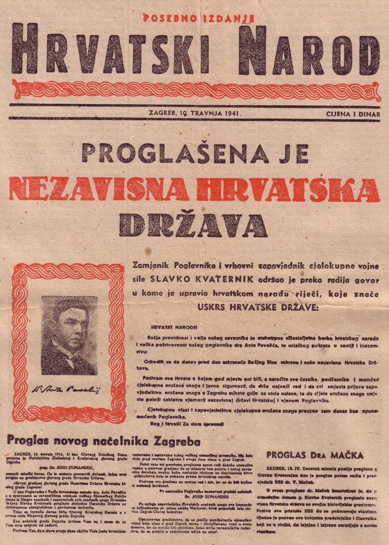Lodzer_'s tweet image. April 9, 1941
With the support of Italy and Germany, Croatian Fascists of the Ustaša proclaim the independent state of Croatia in Zagreb

Until its destruction, the Ustaša murdered tens of thousands Jews and Romany and between 200.000 and 500.000 Serbs