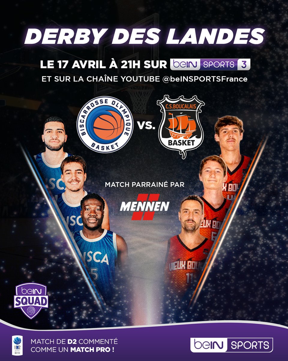 NBAextra's tweet photo. Un match amateur. Des conditions de pros 🎥✨

Biscarrosse 🆚 Vieux-Boucau
📺 Sur beIN SPORTS

Le basket amateur passe enfin à la télé avec le soutien de Mennen 🥶🏀💫 https://t.co/EUuKbwCm27