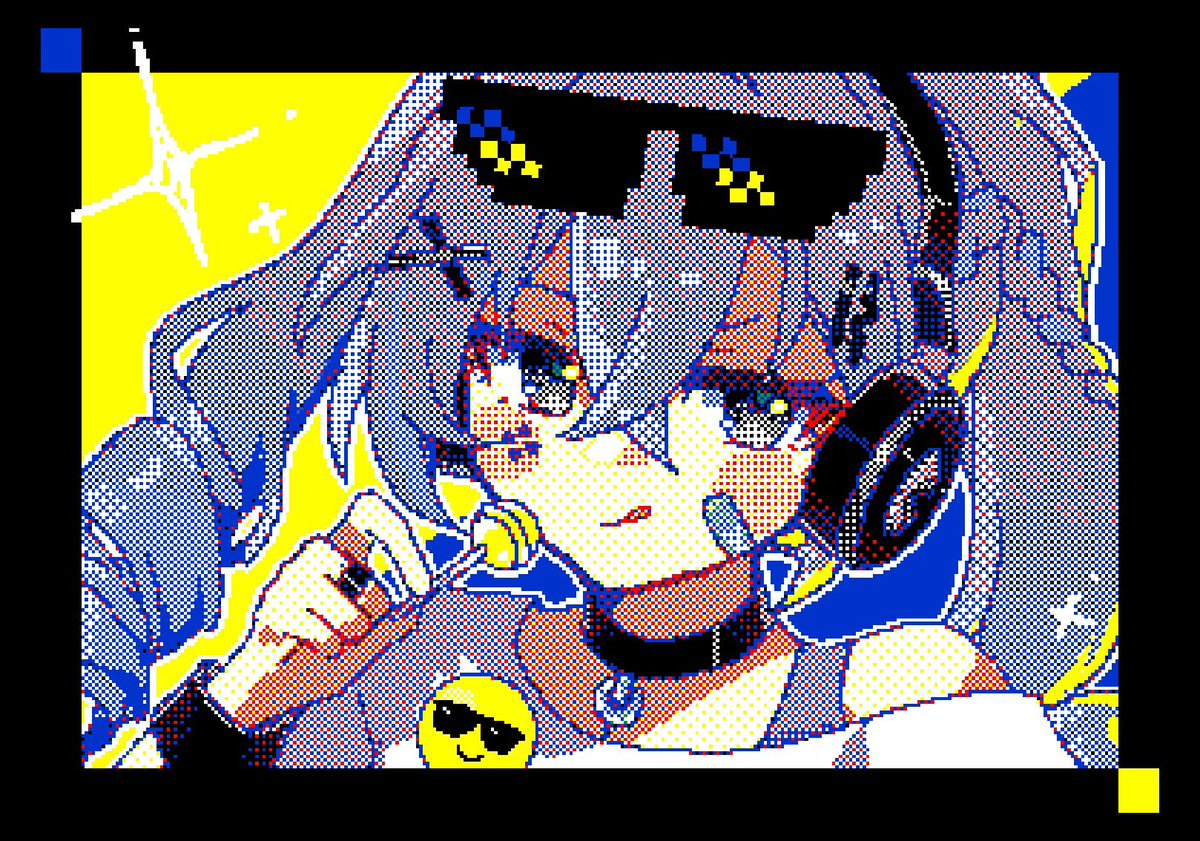 😎🟦🟨　#silverwolf #ドット絵