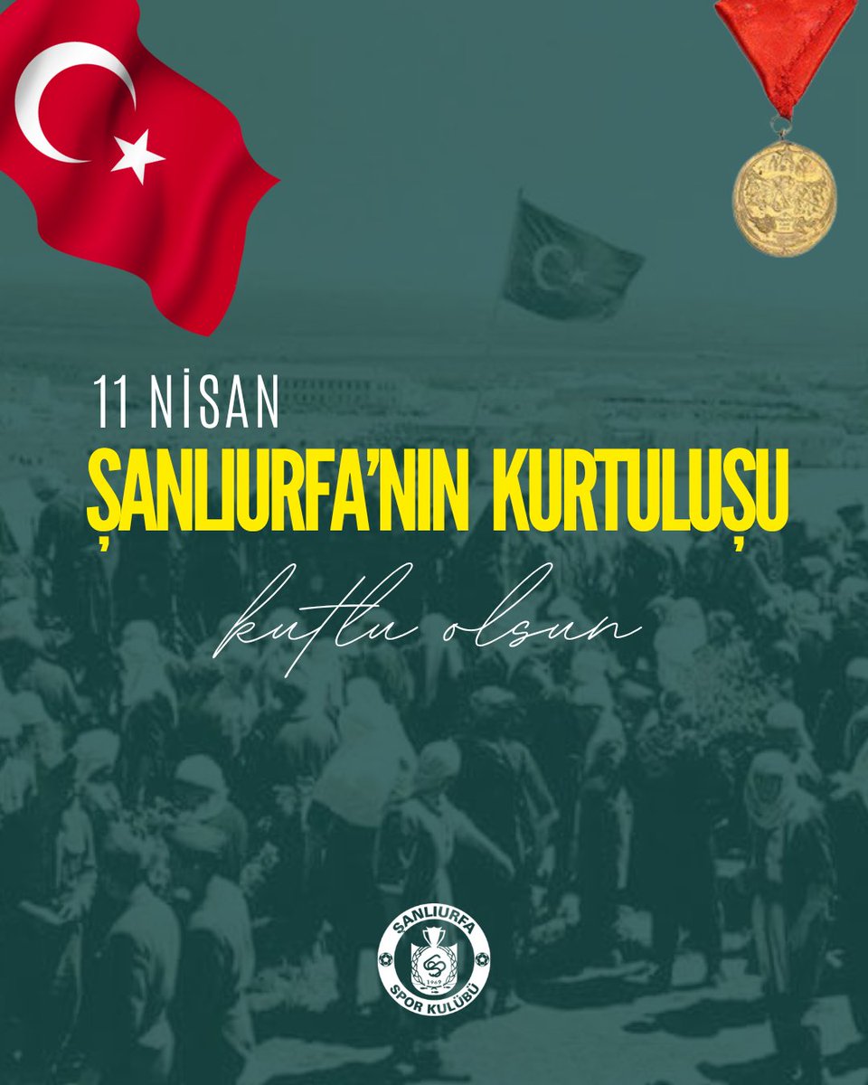 Şanlıurfa’nın düşman işgalinden kurtuluşunun 106. yılında bu gururlu mücadeleyi bizlere yaşatan tüm Ecdadımızı rahmetle, minnetle anıyoruz. 

11 Nisan Şanlıurfa’nın Kurtuluşu kutlu olsun. 🇹🇷🇹🇷🇹🇷 

#11nisan1920 
#şanlıurfakurtuluş