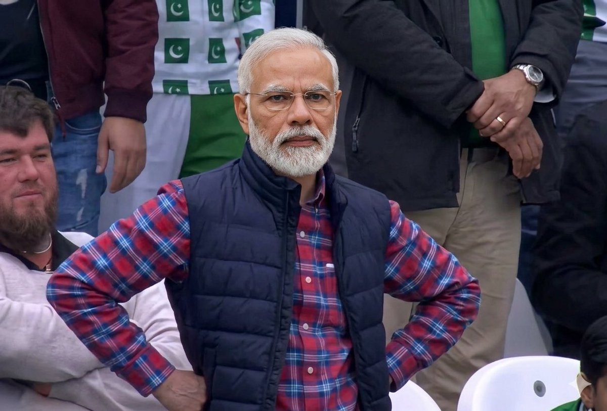 meirajhaq's tweet photo. Modi’s reaction to JD Vance landing in Pakistan 😂

#IranWar‌ #Ceasefire #IslamabadTalks https://t.co/Lxl1yjivLd