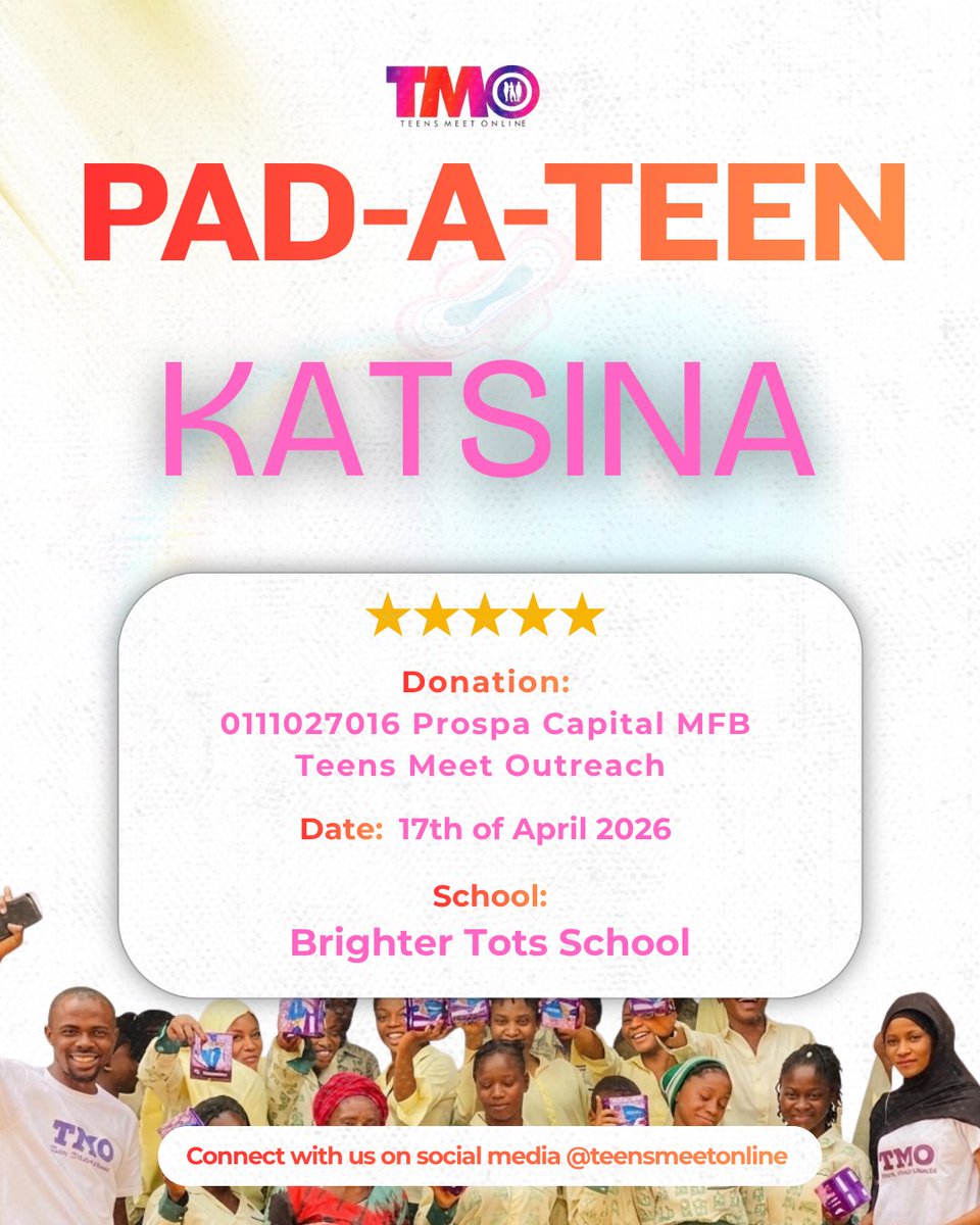 Katsina, we’re coming! 💜

Pad-A-Teen Outreach (3 of 3) at Brighter Tots School; empowering girls with dignity &amp; support.

We’re still receiving donations!

Donate:
0111027016
Prospa Capital MFB
Teens Meet Outreach

#padateen #teensmeetoutreach #katsinaoutreach #endperiodpoverty