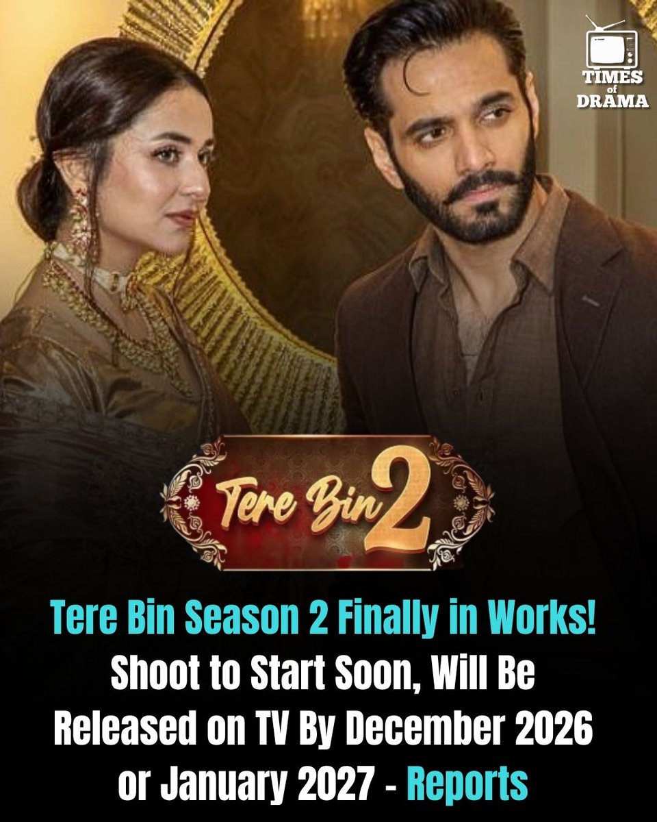 Reports suggest that pre-production is already underway, with filming expected to begin around June or July. The project is likely to premiere by the end of this year or early next year. #TereBin2 #Yumhaj #YumnaZaidi #WahajAli #AbdullahKadwani #7thSkyEntertainment #HarPalGeo