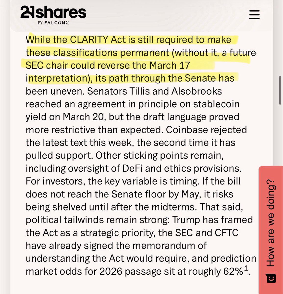 ‼️THE CLARITY ACT IS STILL REQUIRED TO MAKE THE COMMODITIES CLASSIFICATION FOR CRYPTO PERMANENT‼️

Pass the Clarity Act.💯

👇