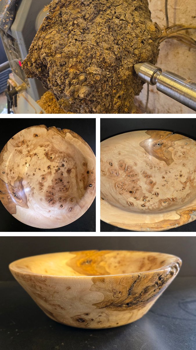 Kernow27's tweet image. Another gift of an Ash Burr to bowl. I nearly kept this one 
#Woodturning #Homemade