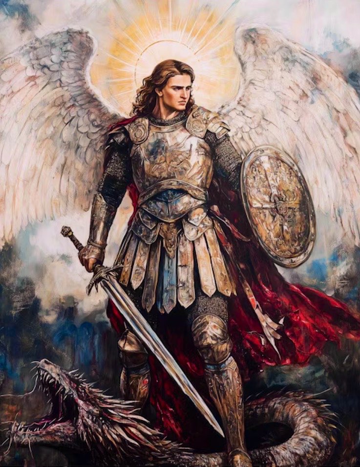 St. Michael, chief prince of heaven, and steadfast defender of God's kingdom, defend God’s children 🕊️