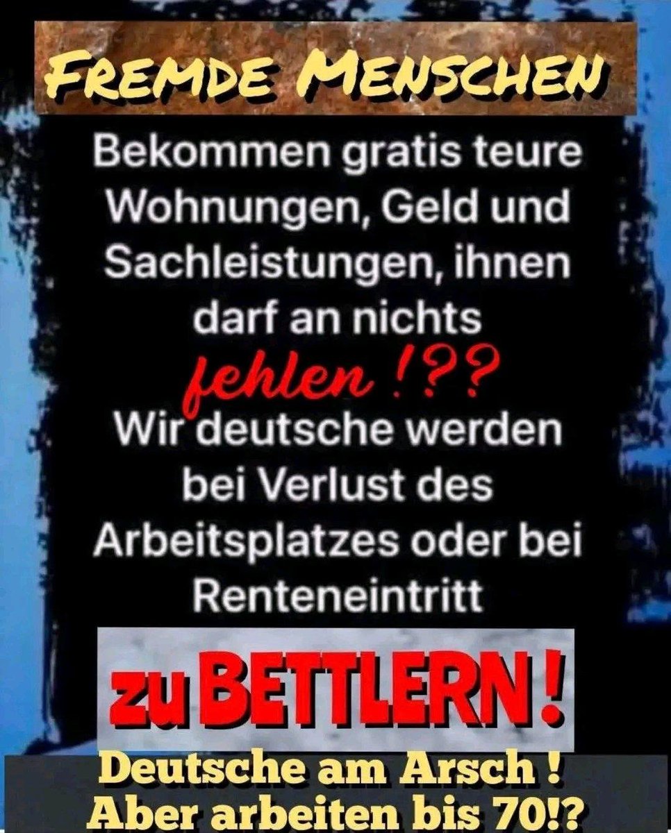 🇩🇪🇩🇪❤️❤️💙💙💙Dann muß man diesen Altparteienwählern sagen, `` DANKE ``‼️Denn was hier steht &amp; jeden Tag &amp; jeden Tag passiert, das habt ihr gewählt, dass wollt ihr‼️Habt ihr eigendlich schon mal darüber nach gedacht, was ihr unserem Land &amp; dem deutschen Volk antut⁉️💙💙💙❤️❤️🇩🇪