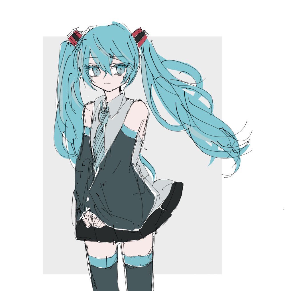 draw_suzu's tweet photo. ＃絵描きさんと繋がりたい
#絵柄が好みって人にフォローされたい
＃初音ミク
後ろから見たらおパンツ見えてそう💦 https://t.co/zqcMQMstPr