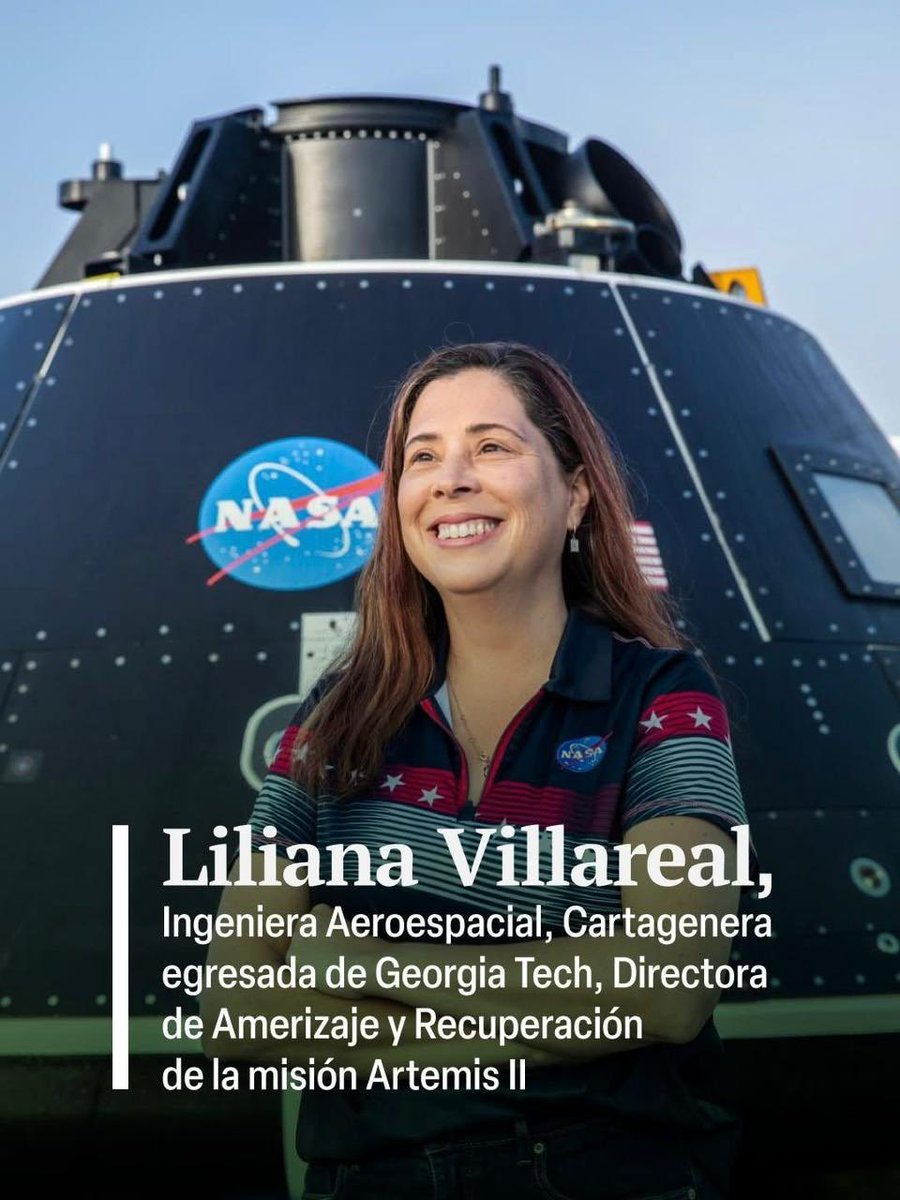 nadiablel's tweet photo. Hay momentos que trascienden generaciones.

Y hoy, una mujer cartagenera hace parte de uno de ellos tras el amerizaje del #Artemis2.

Lo de Liliana Villarreal no solo es un logro personal, es inspiración para los niños de Cartagena, de Bolívar y de todo un país que hoy la ve brillar en la historia.