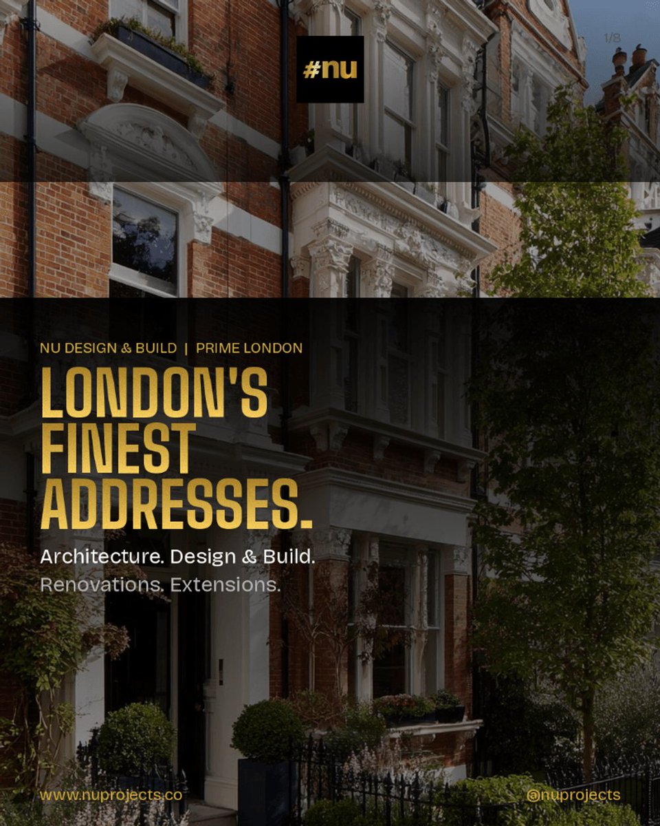 London's finest addresses.
Architecture, design and build. Renovations and extensions.
From Chelsea to Kensington, Fulham to Notting Hill.

#NUProjects #LondonFinestAddresses #Chelsea #Kensington #Fulham #SuperPrimeLondon #DesignAndBuild