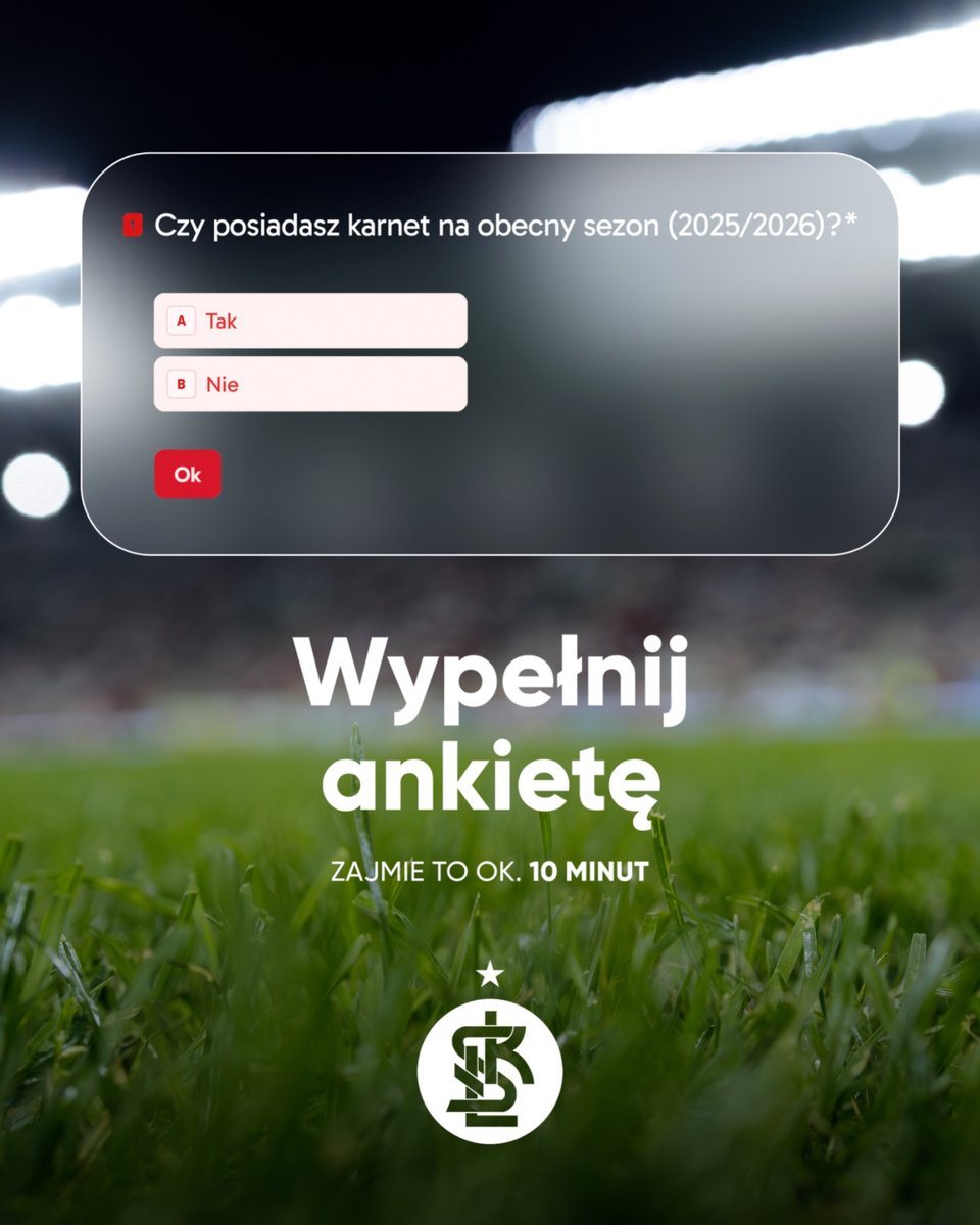 🤝 Chcemy poznać Wasze zdanie na temat biletów i karnetów na mecze ŁKS-u. Zależy nam również na tym, aby lepiej zrozumieć bariery, które mogą wpływać na Waszą obecność na stadionie Króla.

📄 Wypełnienie ankiety zajmie od 6 do 10 minut

🔗 Link 👉 lkslodz.pl/va6r